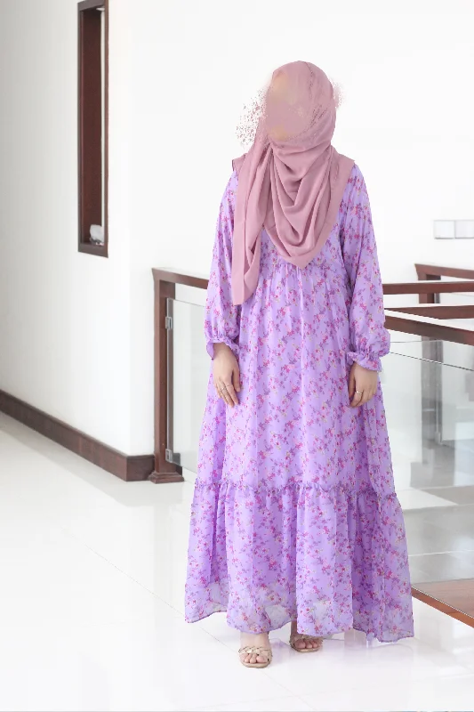 Iris Modest Dress Floral Lace Robe