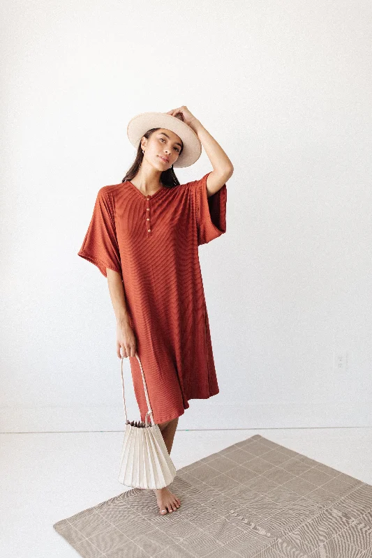 Ribbed Rust | CAFTAN Luxury Kimono Robe