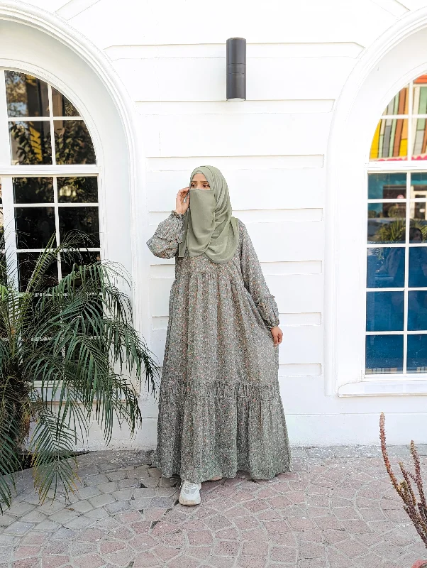 Soothing Sage Modest Dress Long Kimono Robe