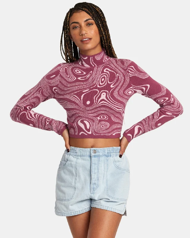 Après Sweater Long Sleeve Crop Top - Mulberry Elegant sweaters