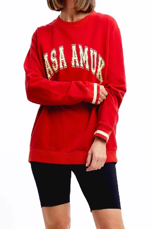 Casa Amuk WOMENS LIMITED EDITION VINTAGE JUMPER - RED Travel-friendly sweaters