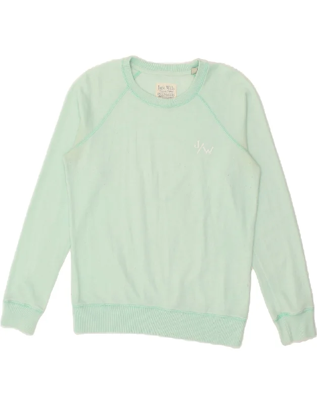 JACK WILLS Womens Sweatshirt Jumper UK 12 Medium  Turquoise Cotton Outdoor sweaters