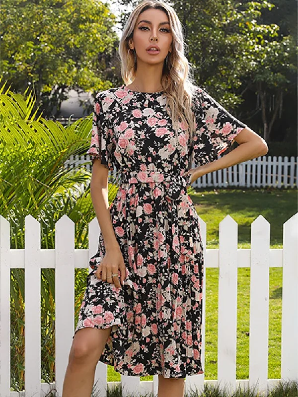 Margaret Floral Ruffle Sleeve Midi Dress Festival midi dresses