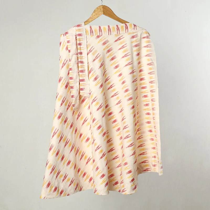 White - Pochampally Ikat Cotton Wrap Around Skirt 08 Travel unclassified skirts