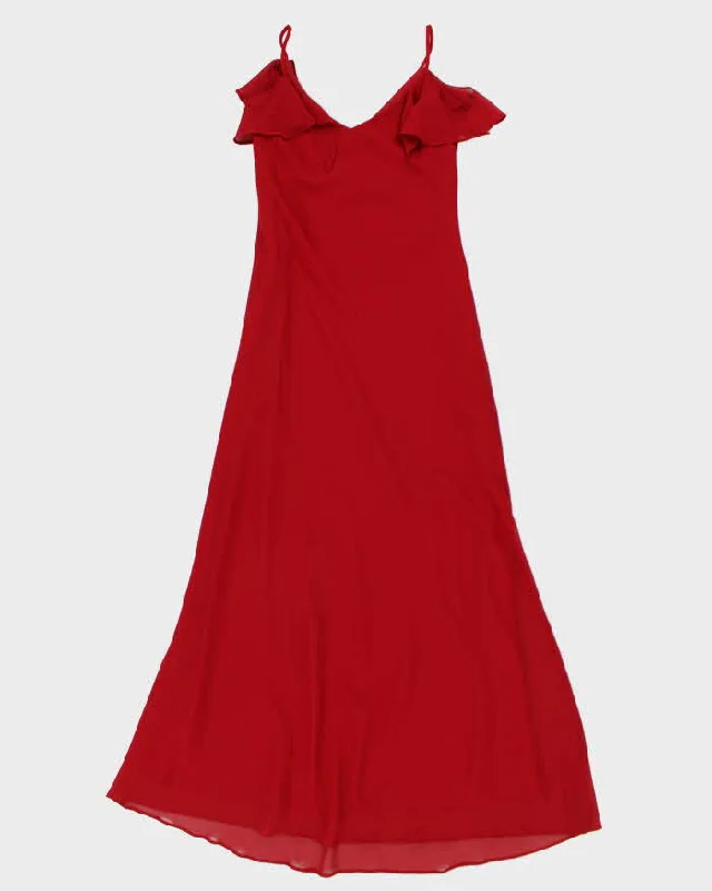 90s Lori Ann Red Evening Maxi Dress - S Edgy maxi dresses