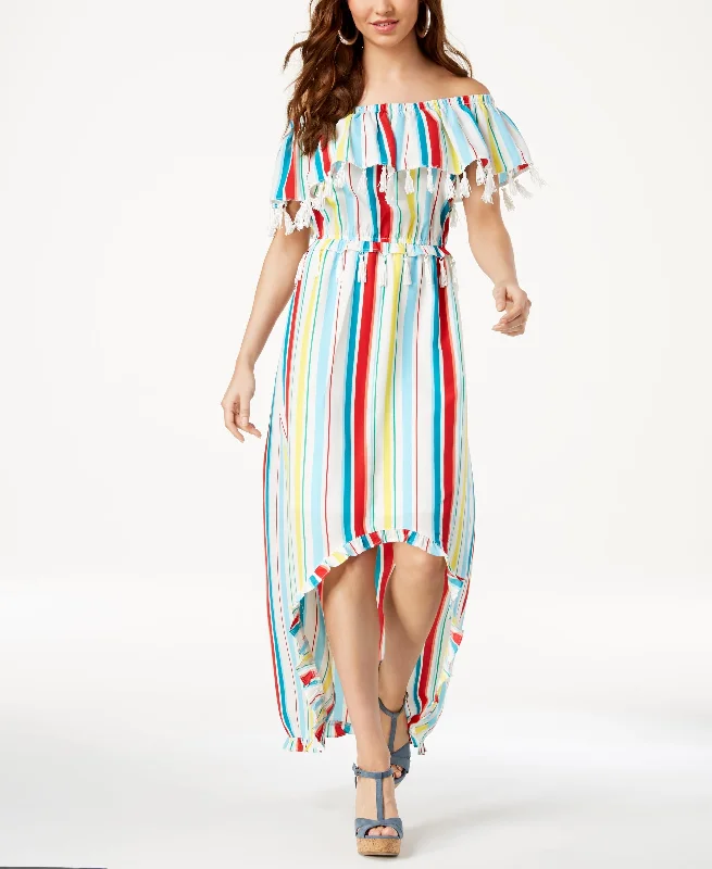 XOXO Juniors Striped Tassel Trimmed High Low Maxi Dress H&M maxi dresses