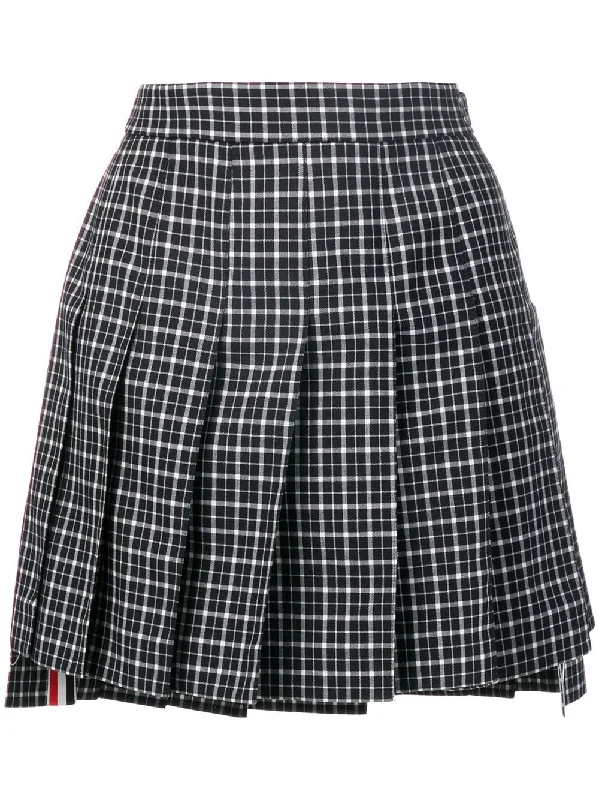 Tartan School Uniform Miniskirt Pleated Denim Skirt