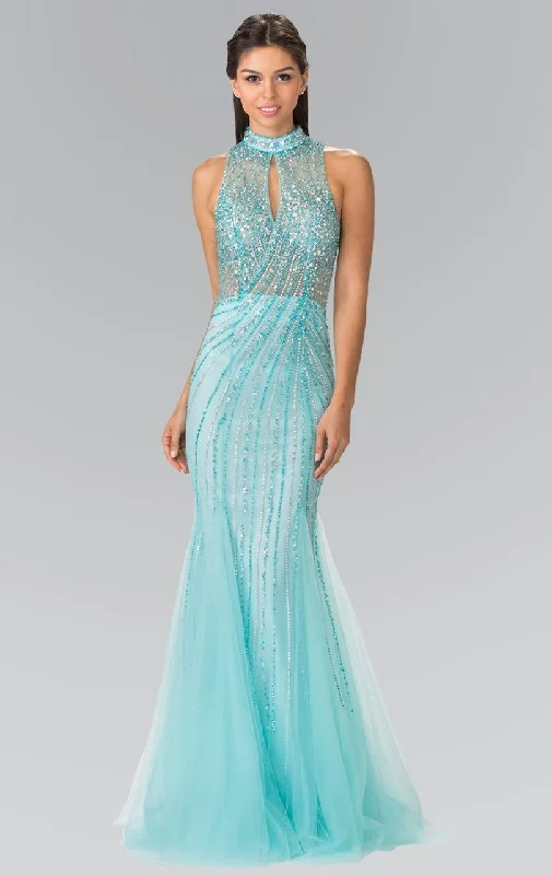 Elizabeth K - GL2330 Sequined Halter Trumpet Gown Classic party dresses