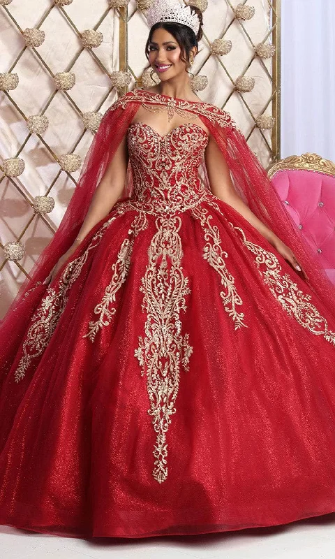 May Queen LK230 - Cape Applique Ballgown Cocktail party dresses