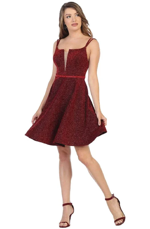 May Queen - MQ1697 Deep V-neck A-line Cocktail Dress Casual party dresses