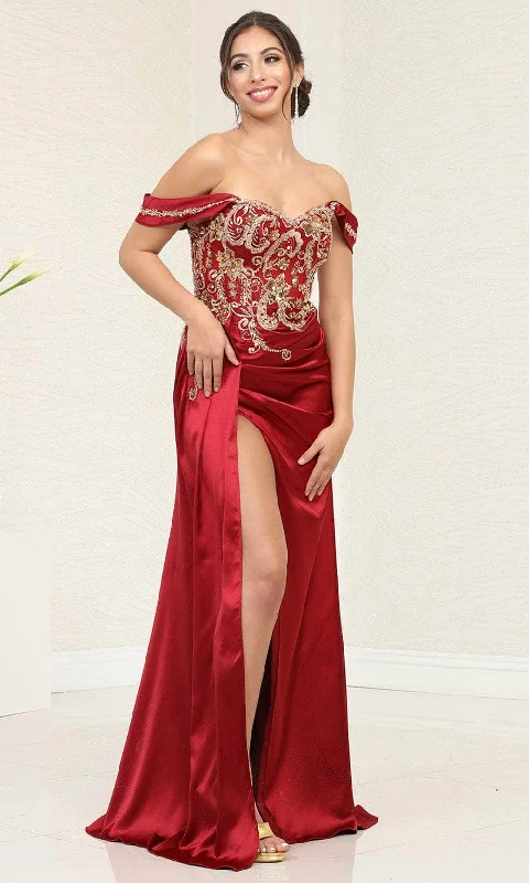 May Queen RQ8055 - Sweetheart High Slit Prom Gown Spring party dresses