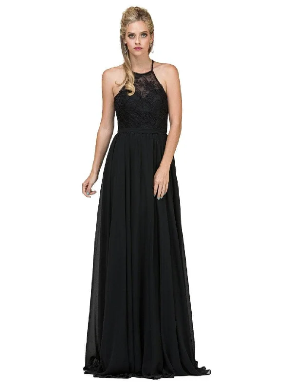 Dancing Queen - 2009 Sheer Halter Pleated A Line Evening Dress Women's trendy party dresses sale