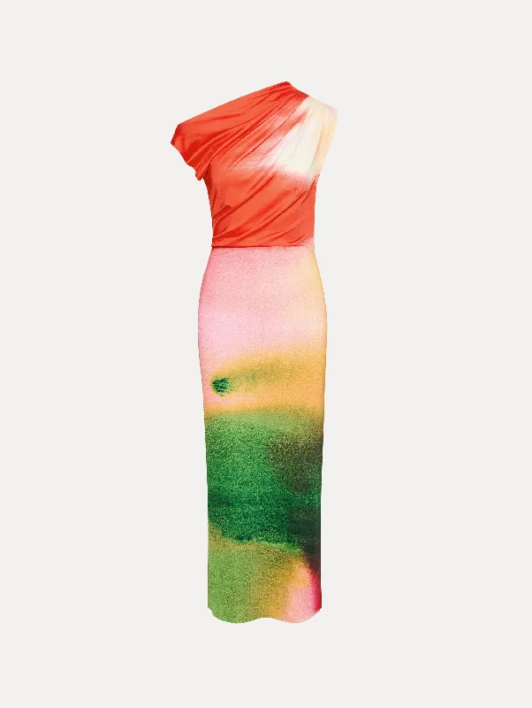 Abstract Watercolor Jersey Dress Knitted unclassified dresses