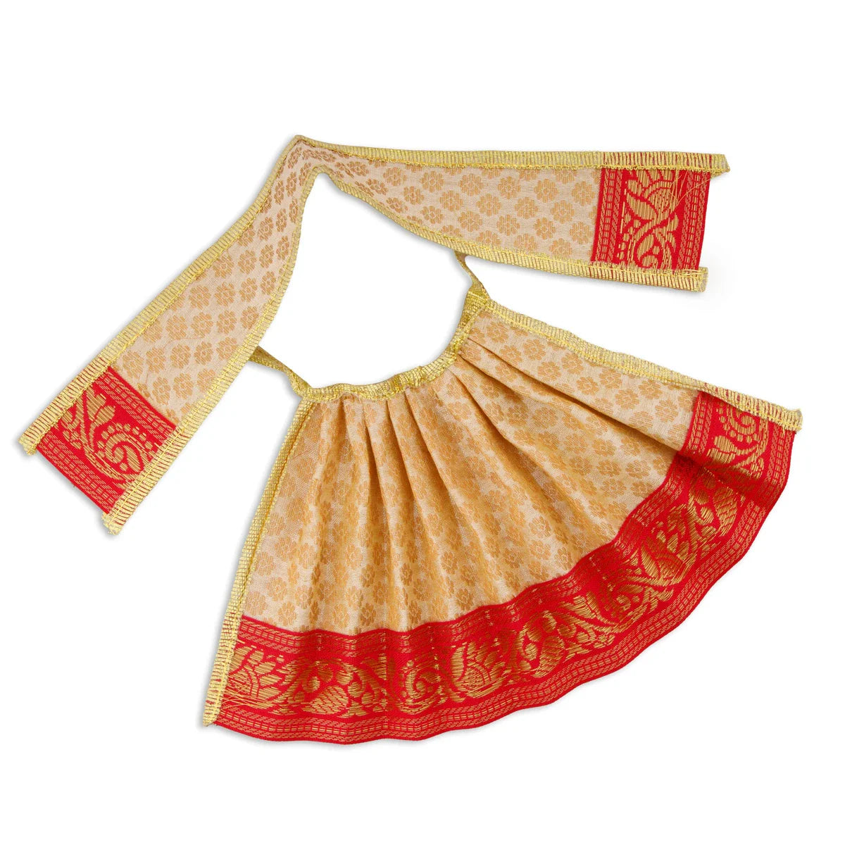 Amman Pavadai - 5 Inches | Lehenga Patka/ Satin with Jari Border Devi Poshak/ Mata Dress for Deity Decor Winter unclassified dresses