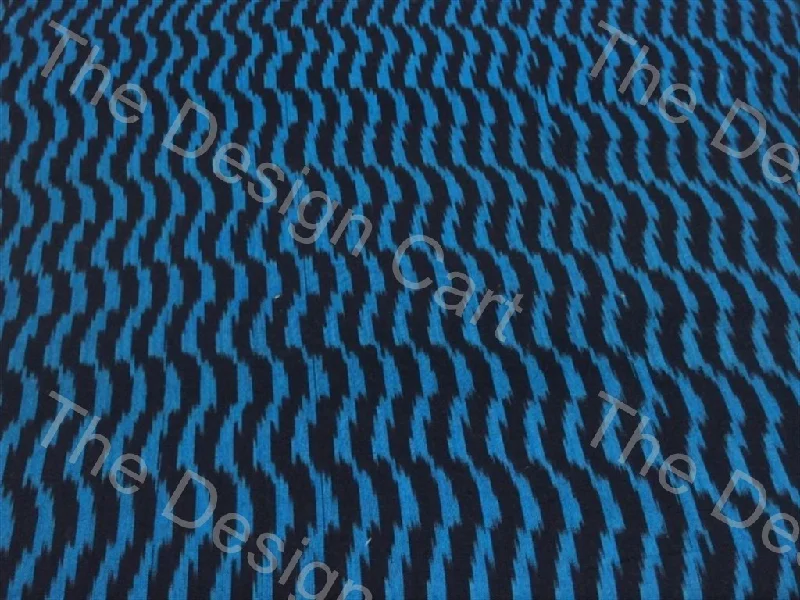 Blue Black Waves Design Cotton Ikat Fabric Formal unclassified dresses