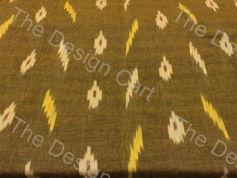 Brown Yellow Digital Design Cotton Ikat Fabric Gothic unclassified dresses