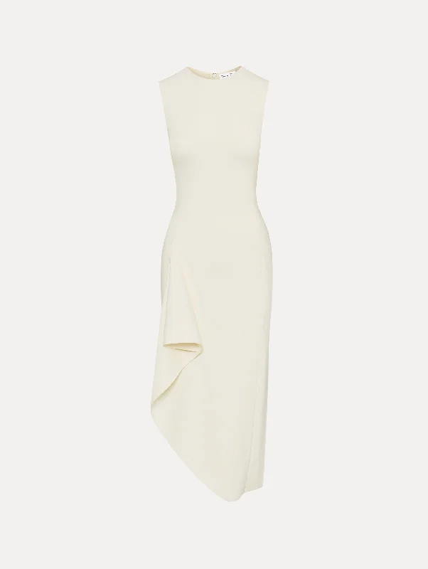 Draped Asymmetrical Wool Dress Pastel unclassified dresses