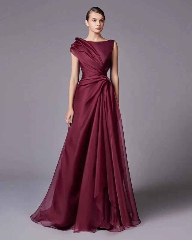 Elegant Burgundy A-Line Evening Dress SF083 Engagement unclassified dresses