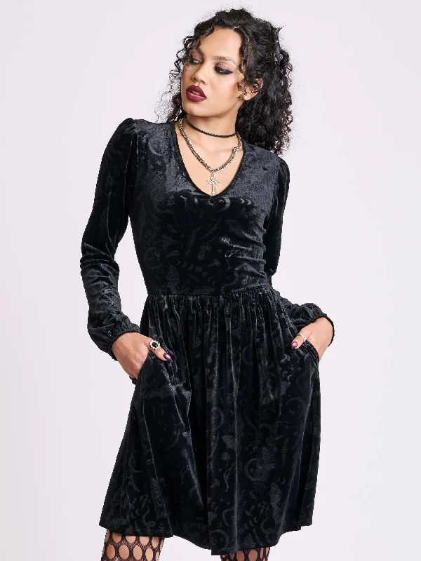 Embossed velvet dress Women's unclassified dresses