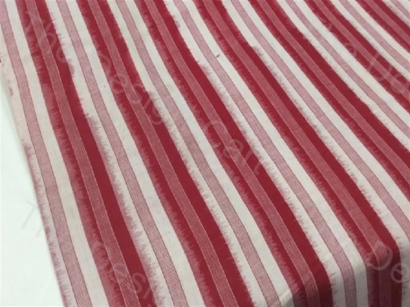 Red White Stripes Design Cotton Ikat Fabric Breathable unclassified dresses