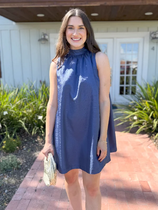 The Heidi Satin Dress- Navy Budget-friendly unclassified dresses