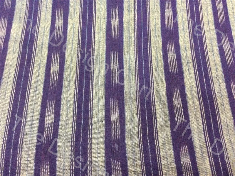 Violet White Straight Stripe Design Cotton Ikat Fabric Smocked unclassified dresses