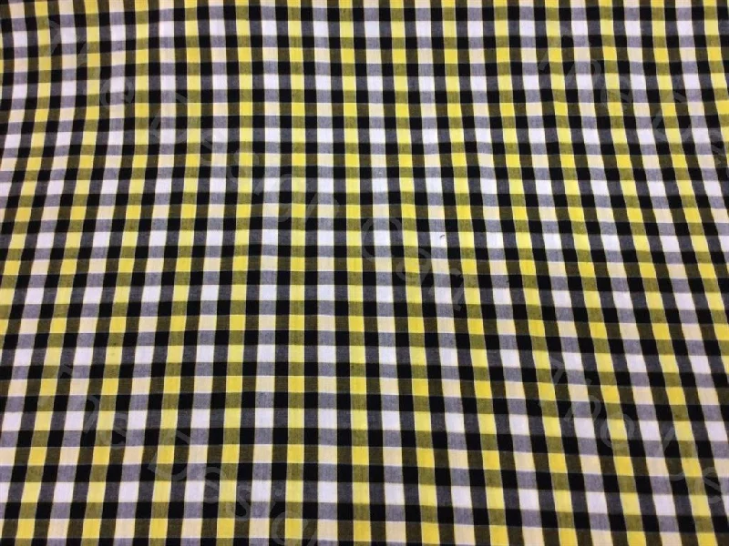 White Black Yellow Cross Check Design Mill Made Cotton Fabric Wedding guest unclassified dresses