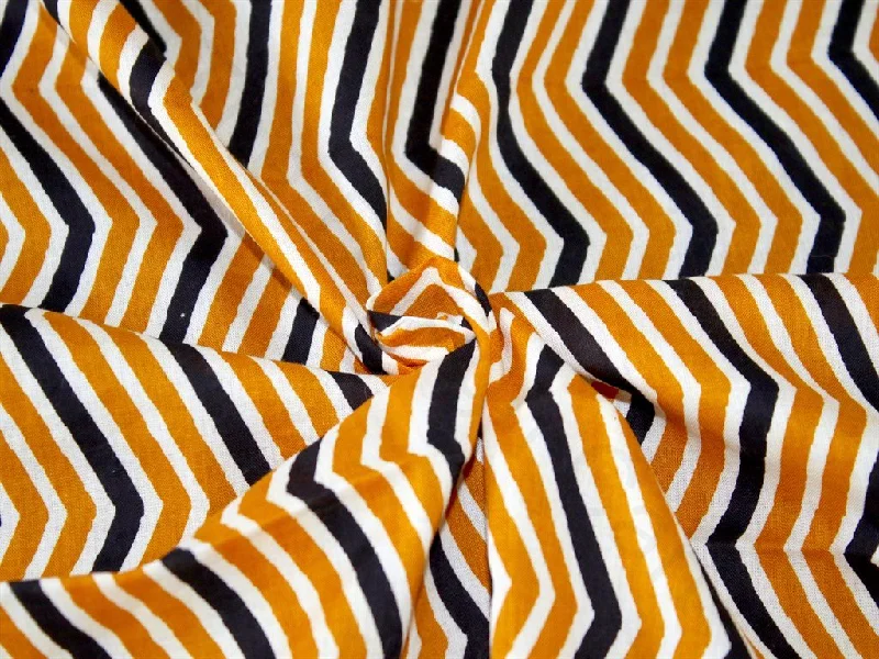 Yellow Black Chevron Design Pure Cotton Fabric Engagement unclassified dresses