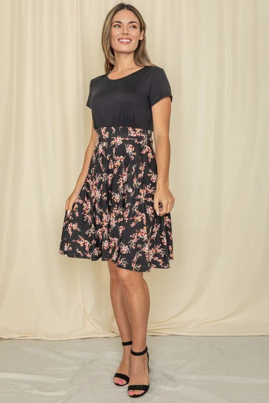 Floral Band Flare Dress Floral dresses under $50