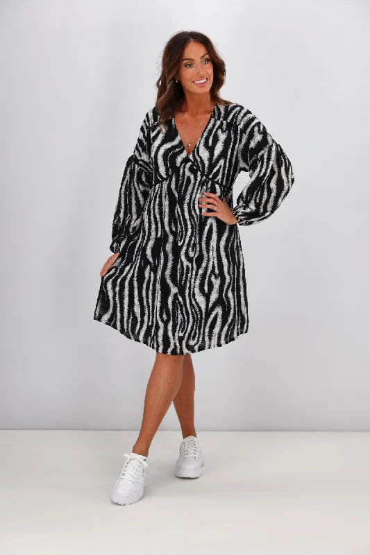 Gloss by Shine On Nerida Empire Dress Speckle Zebra Print Best floral dresses for casual outings