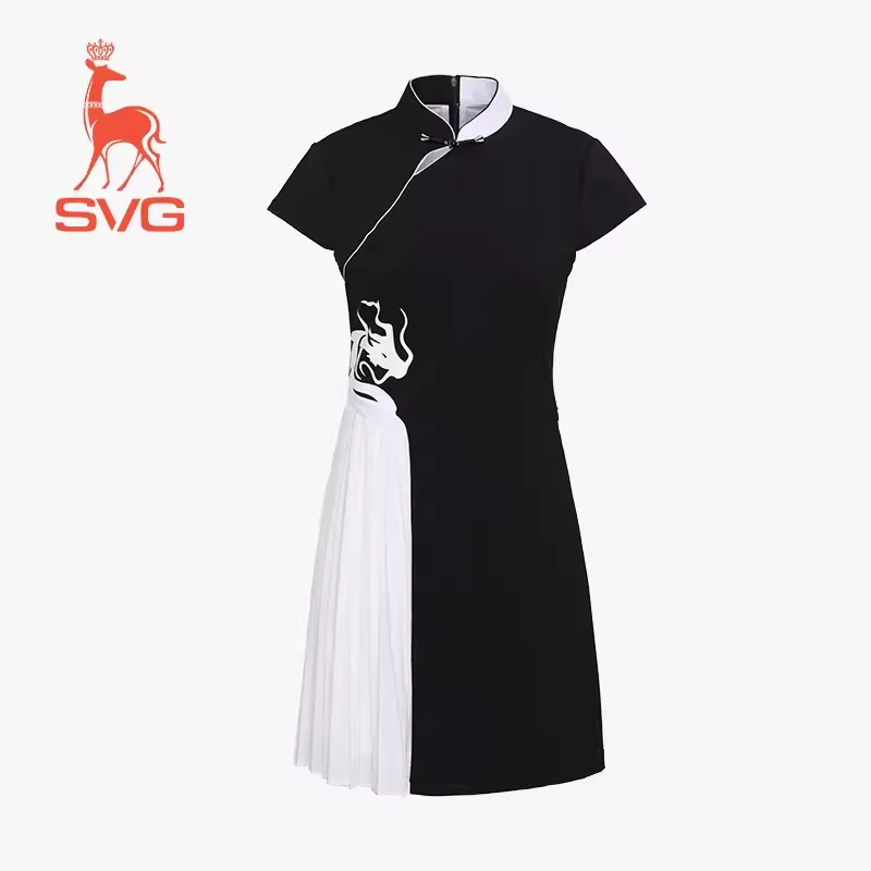 SVG Chinese Style Printed Patchwork Dress Sports Cheongsam Wedding floral dresses