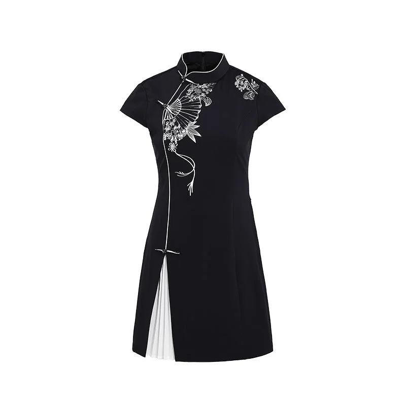 SVG Golf Cheongsam Printed Sports Dress Ruffled floral dresses