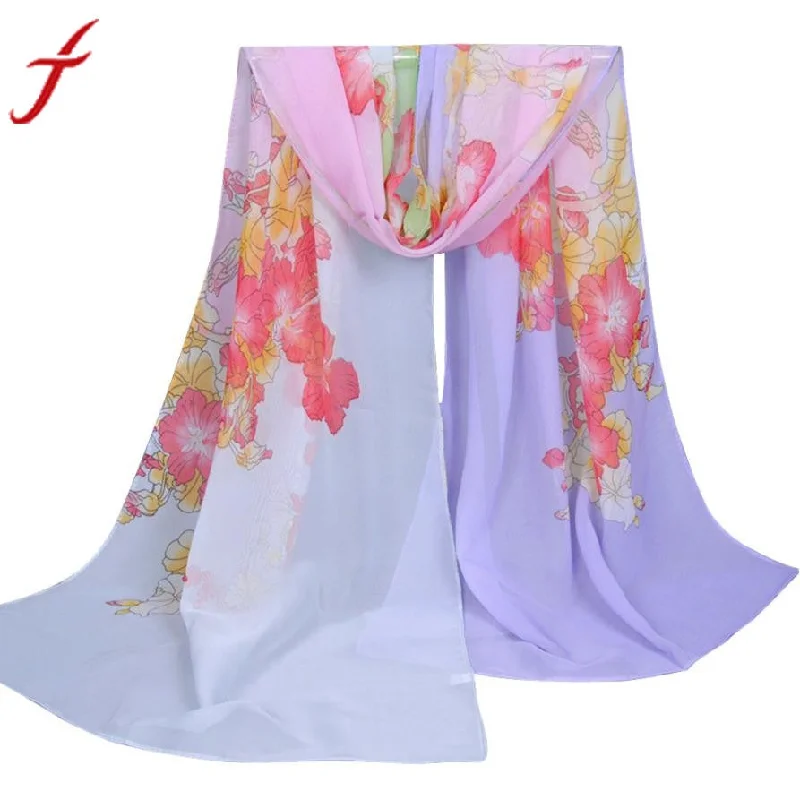 Fashion Morning Glory Women Scarf Female Brand Soft Wool Cashmere Long Shawl and Scarves For Women Maxi Skirt Style