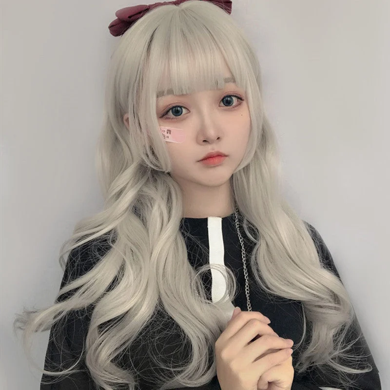 Lolita milky gray gradient long curly wig YV43580 Comfortable Maxi Look