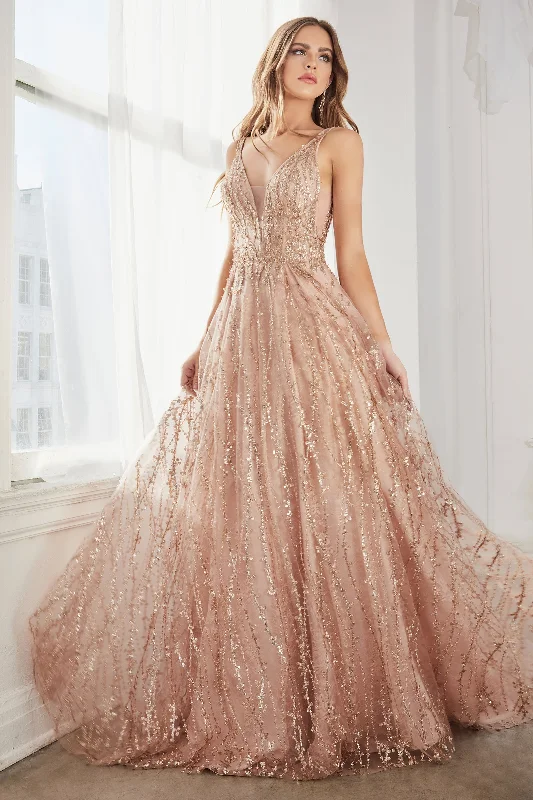 Captivating Elegance: Cinderella Divine's Shimmering Lace Prom Gown Lace Dress Twirl