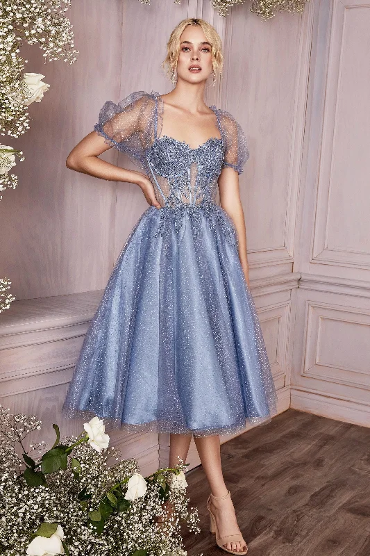 Enchanting Cinderella Divine Dress: Puff Sleeves, Lace, and Beads for Timeless Glamour Elegant Lace Gown