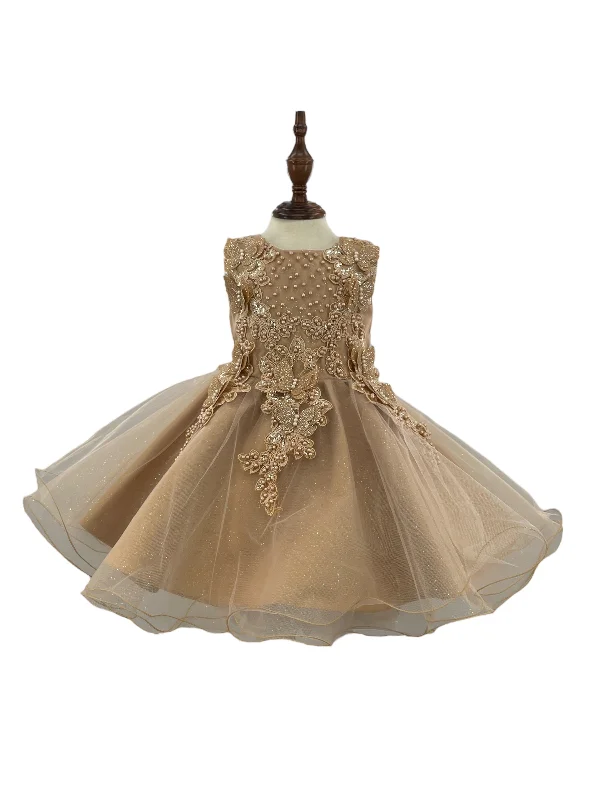 Baby Girls Butterfly Pearl Sequin Tulle Flower Girl Dress 3-24M Sequin Dress Appeal