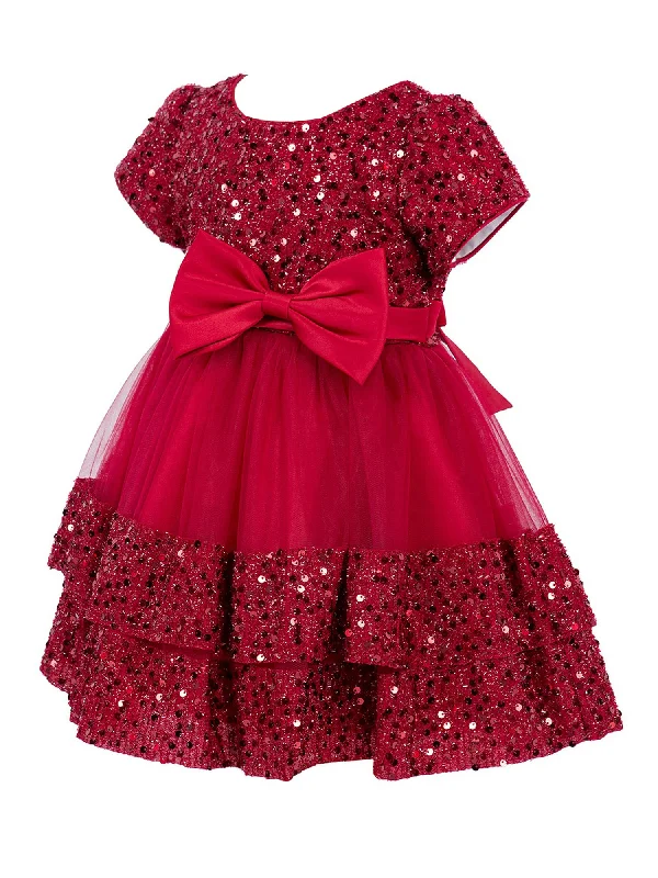 Baby Girls Lala & Erina Multi Color Sequin Adorned Flower Girl Dress 3-24M Sequin Gown Chic