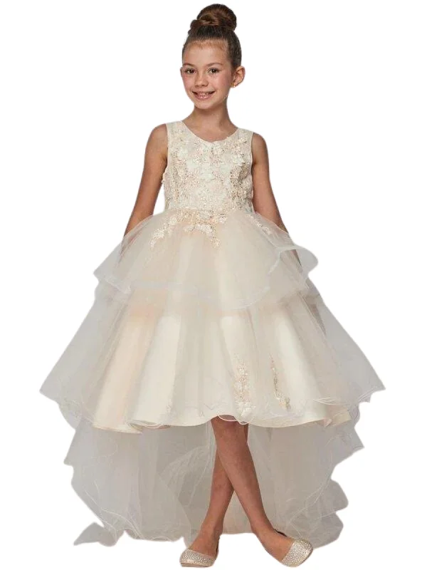 Girls Lace Applique Sequin Tulle Junior Bridesmaid Dress 2-12 Sequin Backless Dress