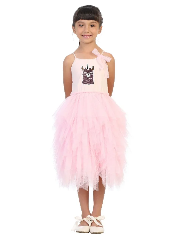 Big Girls Pink Flip Sequin Llama Corn Birthday Tutu Dress 8-12 Pink Sequin Dress