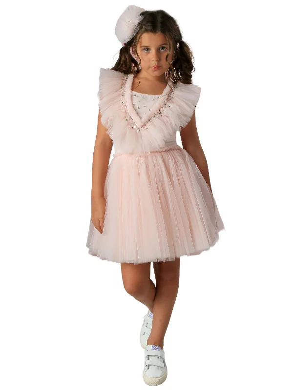 Girls Blush Sequin Top Tulle Skirt Clementine Dress, Sizes 12M-14 Glam Sequin Dress