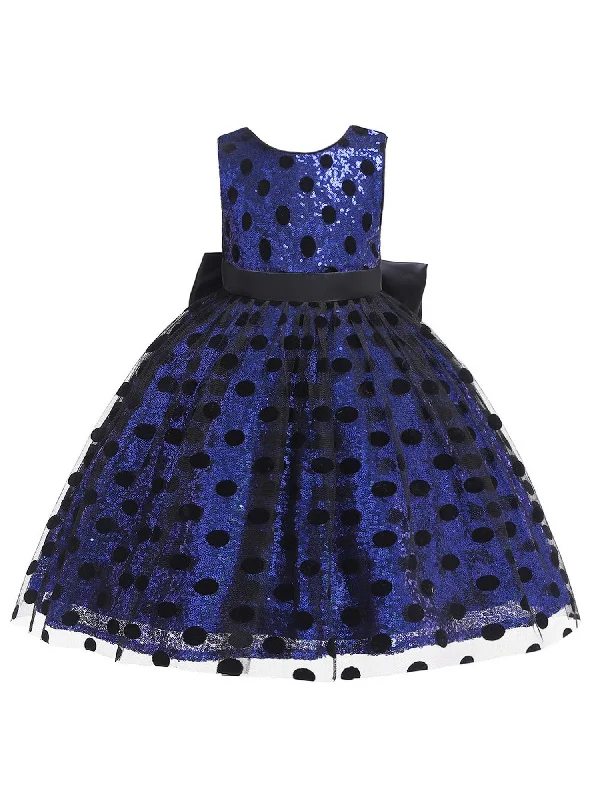 Girl Multi Color Sequin Black Polka Dot Tulle Christmas Dress 6M-4 Sequin Dress Vibe