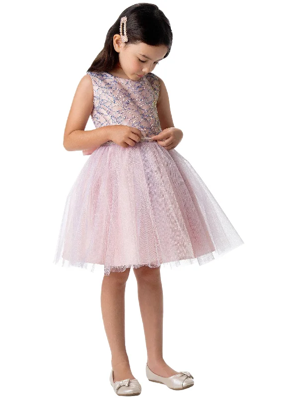 Little Girls Petal Pink Sequin Mesh Crystal Tulle Easter Dress 2-6 Sequin Dress Dressy