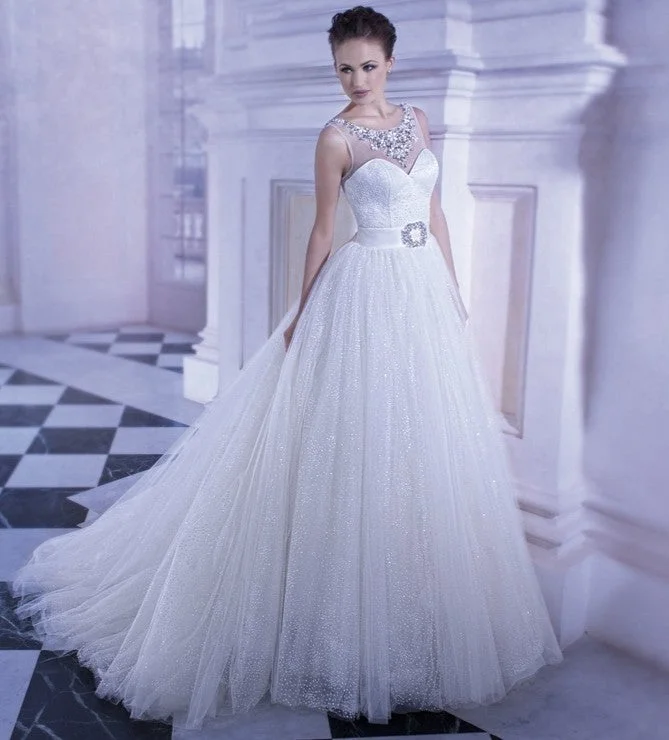 Demetrios 555 Glitter Tulle Ball Gown A-line Tulle Gown