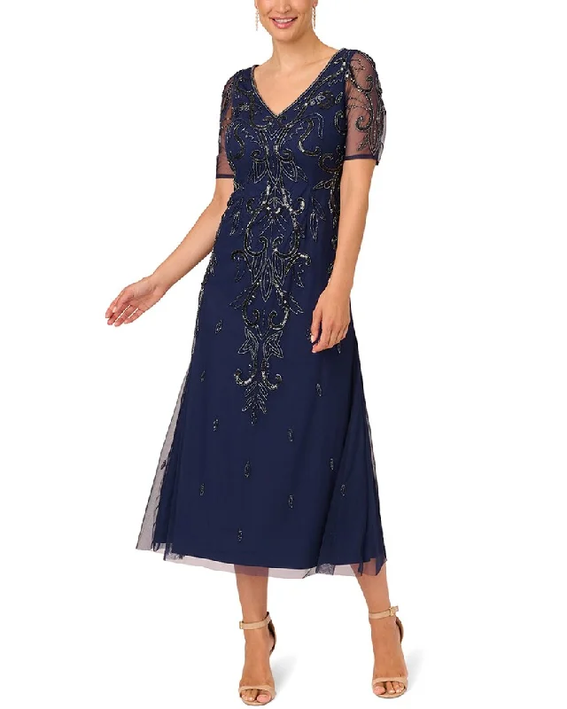 Adrianna Papell Mermaid Lace Midi Dress Printed Midi Outfit