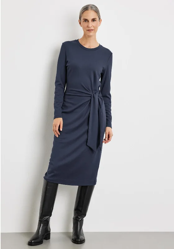 Gerry Weber Knot Waist Midi Dress, Navy Bright Midi Skirt