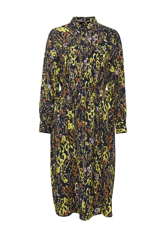 Ichi Belted Waist Floral Midi Shirt Dress, Total Eclipse Tulle A-line Skirt