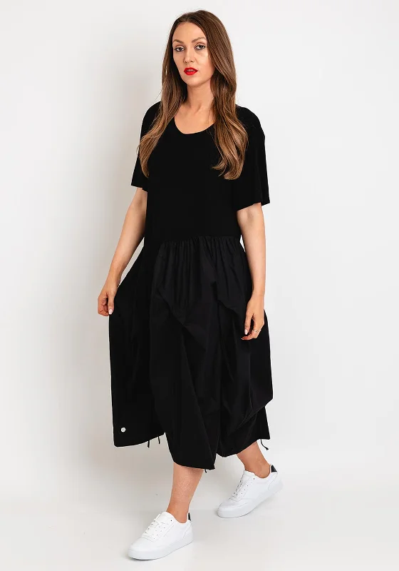 Natalia Collection One Size Taffeta Skirt Midi Dress, Black Boho Chic Midi