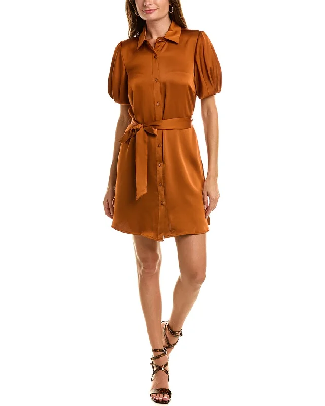 Sam Edelman Fluid Satin Shirtdress Sexy Shirt Gown