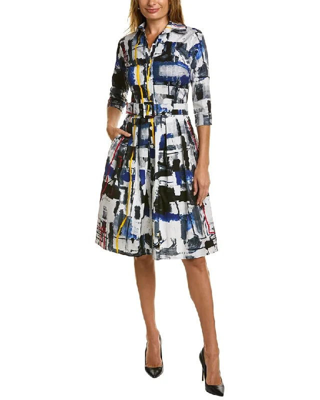 Samantha Sung Audrey 1 3/4-Sleeve Shirtdress Stylish Shirt Dress